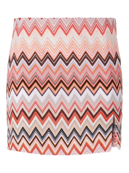 Zigzag-Pattern Mini Skirt