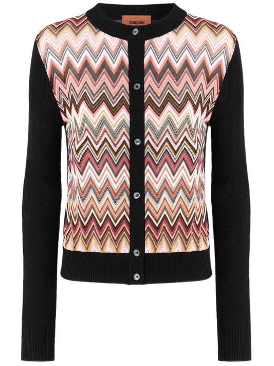 Chevron-Insert Cardigan