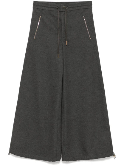 Flannel Wide-Leg Pants