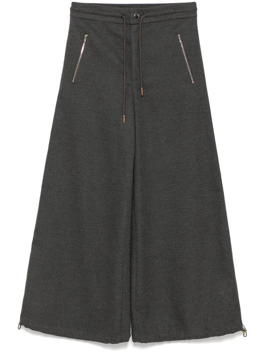 Flannel Wide-Leg Pants