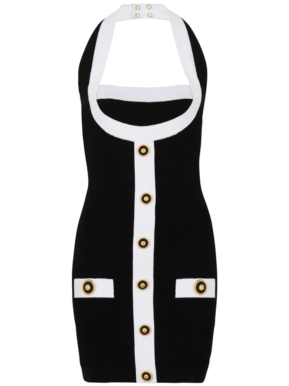 Two-Tone Halterneck Dress