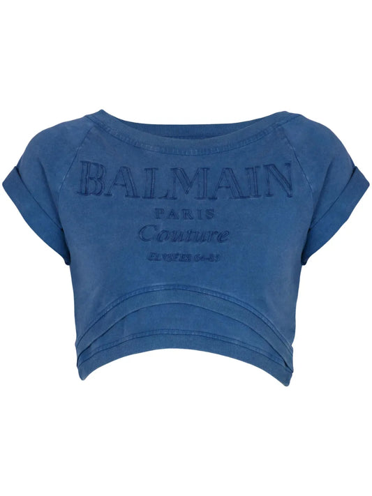 Embroidered Cropped T-Shirt