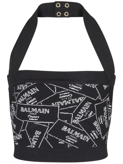 Label-Motif Halterneck Top