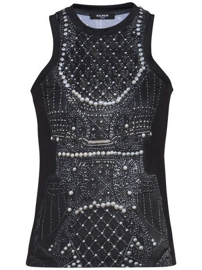 Embroidery-Print Tank Top