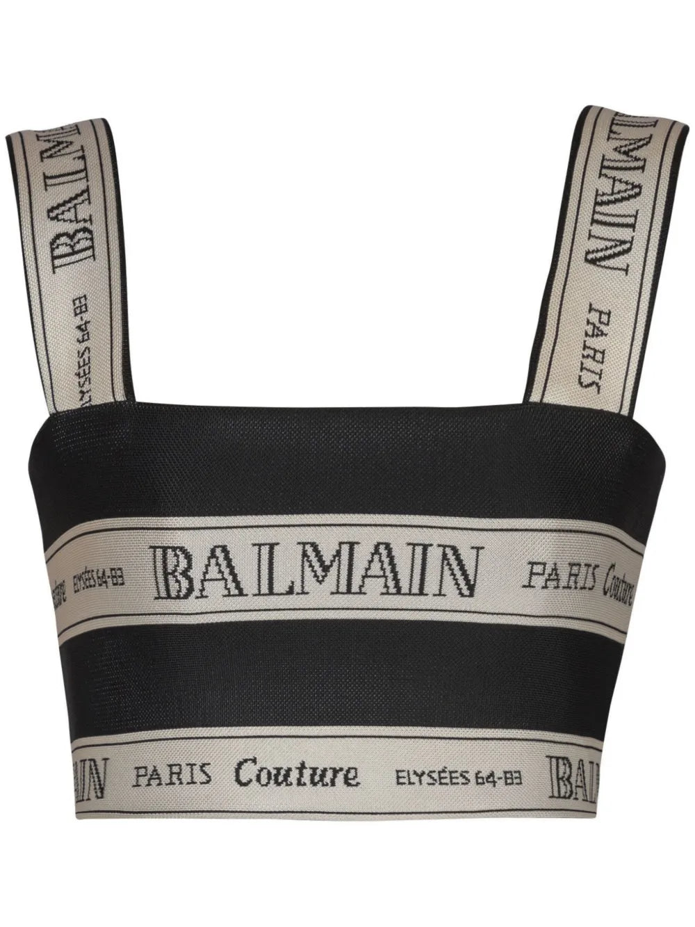 Ribbon-Jacquard Crop Top
