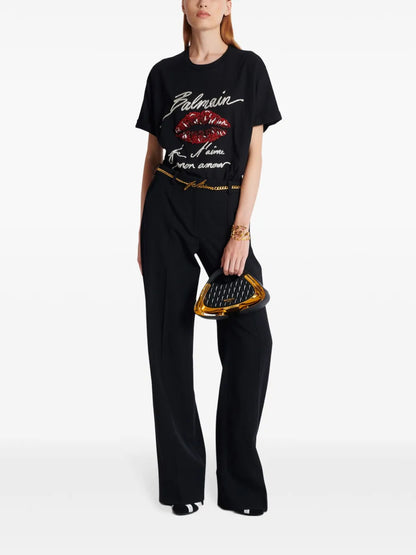 Kiss-Print Short-Sleeves T-Shirt