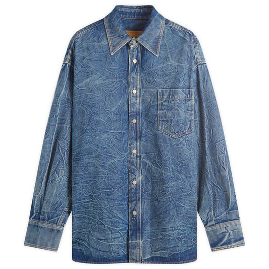 MM6  Marble Effect Denim Overshirt