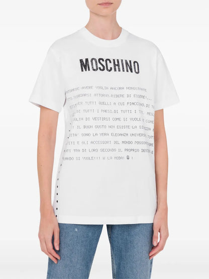 Text-Print Cotton T-Shirt