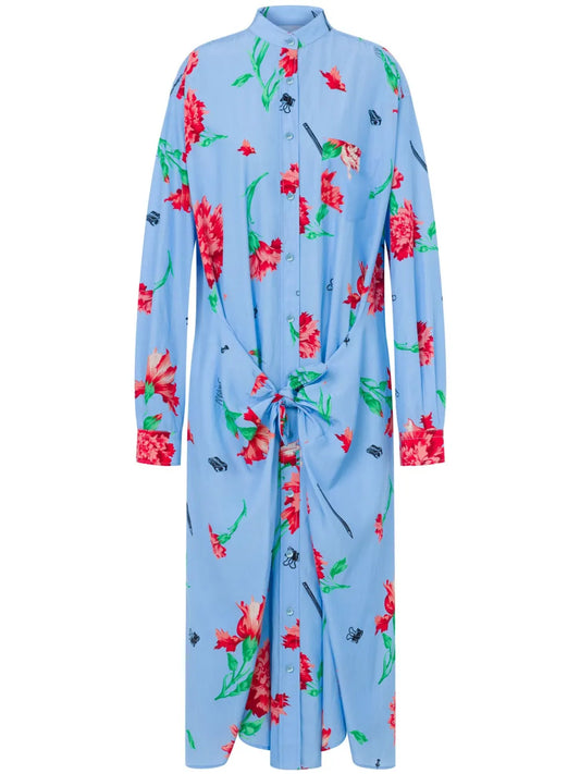 Floral-Print Midi Dress