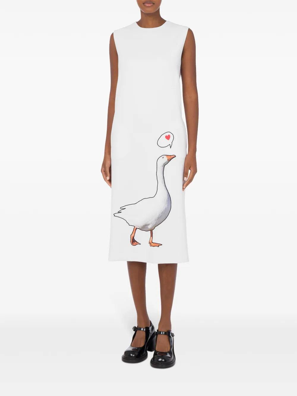 Goose-Motif Midi Dress