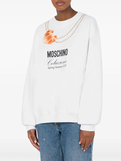 Croissant-Print Sweatshirt