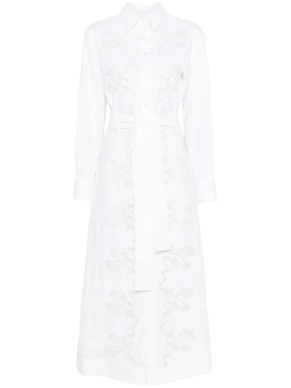 Embroidered Shirt Dress