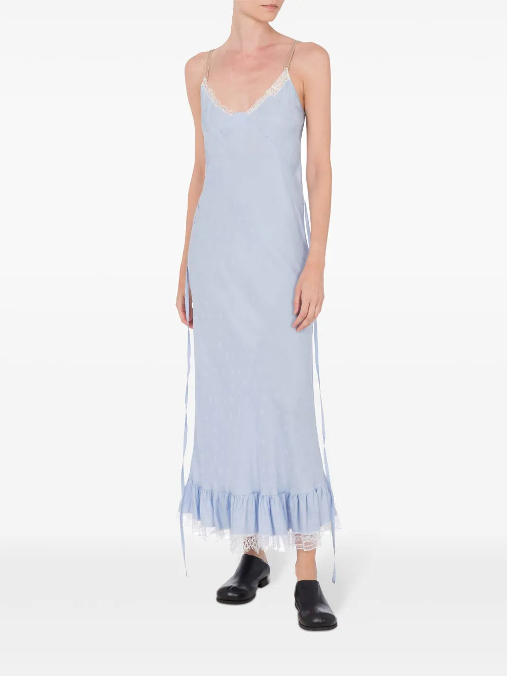 Lace-Trim Maxi Dress