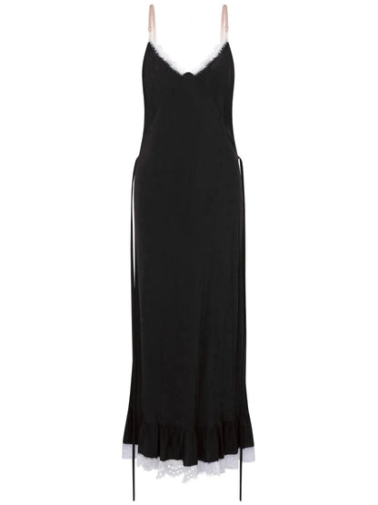 Lace-Trim Maxi Dress