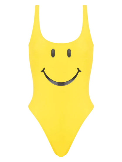 Smiley Face-Motif Swimsuit
