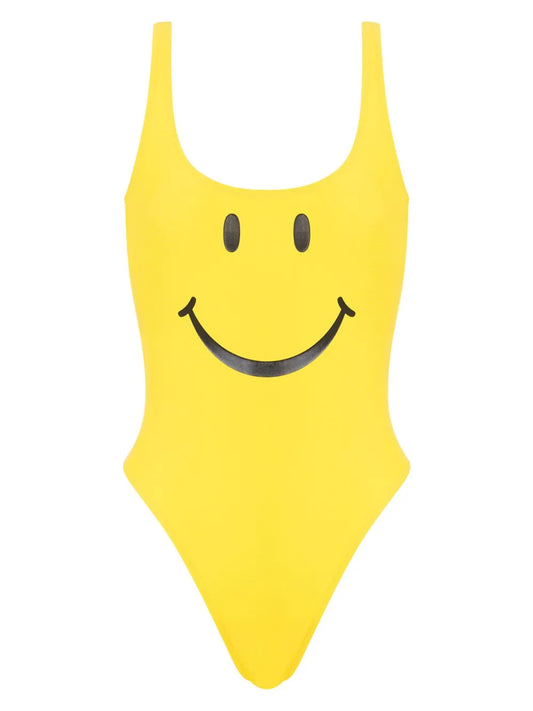 Smiley Face-Motif Swimsuit