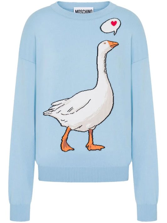 Goose-Motif Sweater