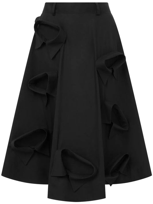 Collar-Appliqué Midi Skirt