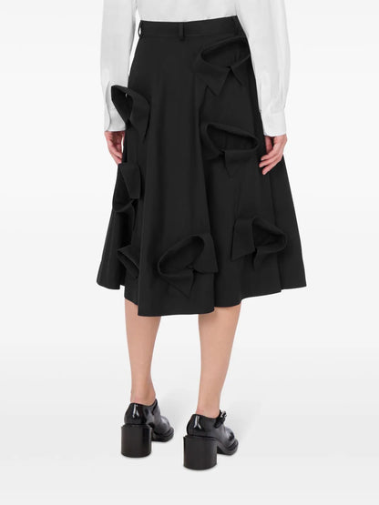 Collar-Appliqué Midi Skirt