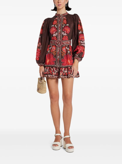 Floral-Print Mini Dress