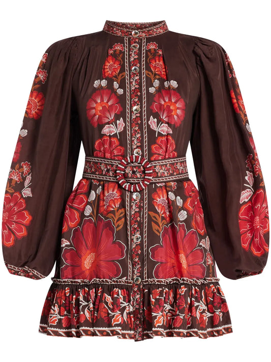 Floral-Print Mini Dress