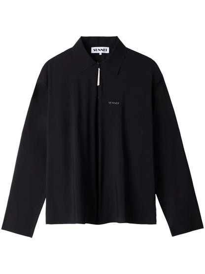 Long Sleeve Zipped Polo Shirt