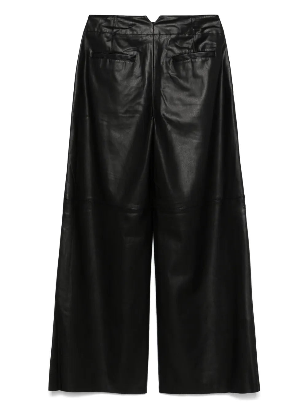 Faux-Leather Wide-Leg Trousers