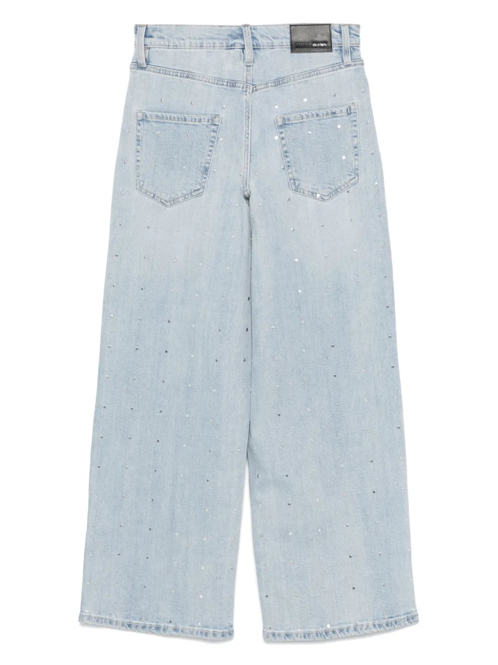 Stud-Embellished Wide-Leg Jeans