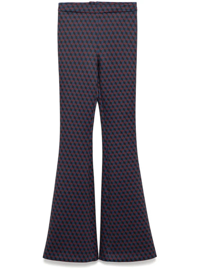 Patterned Flared Trousers