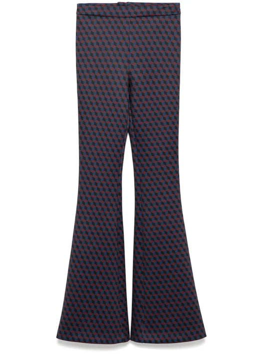 Patterned Flared Trousers