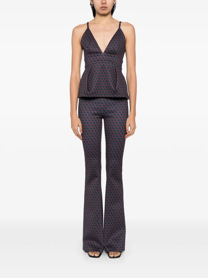 Patterned Flared Trousers