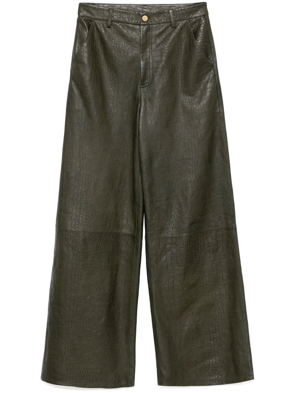 Embossed Wide-Leg Trousers