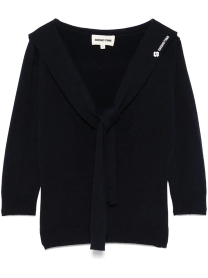 Tie-Fastening Sweater