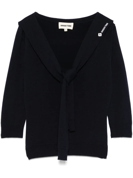 Tie-Fastening Sweater