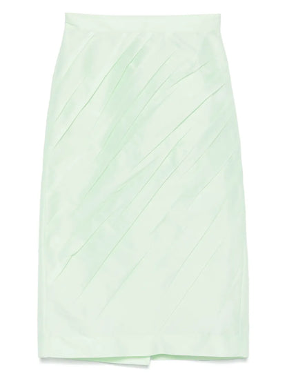 Pressed-Crease Midi Skirt