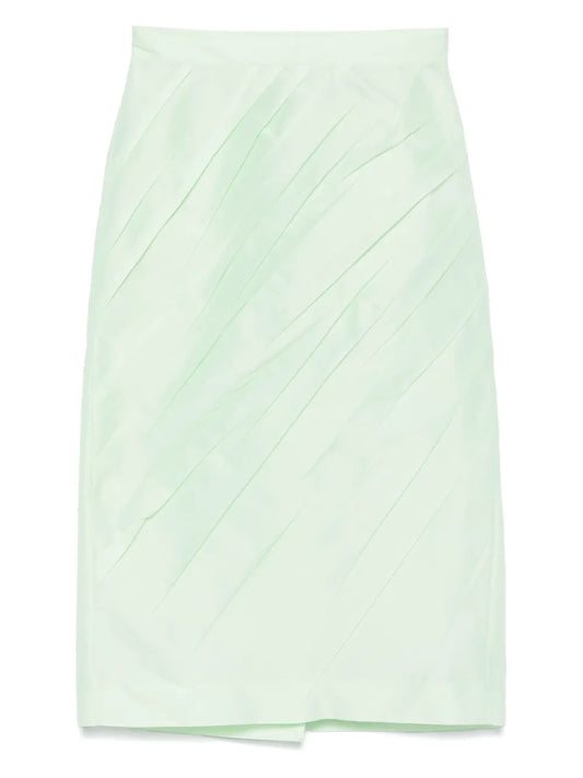 Pressed-Crease Midi Skirt