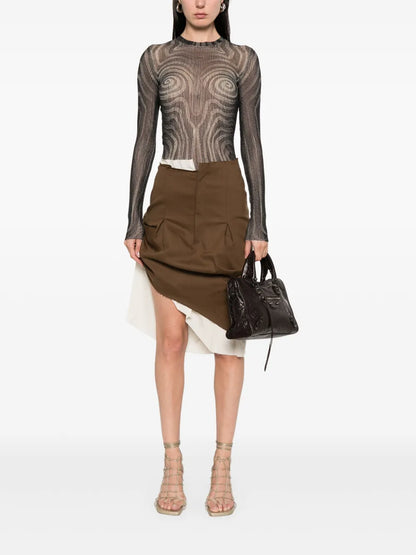 Asymmetric Tailored Mini Skirt