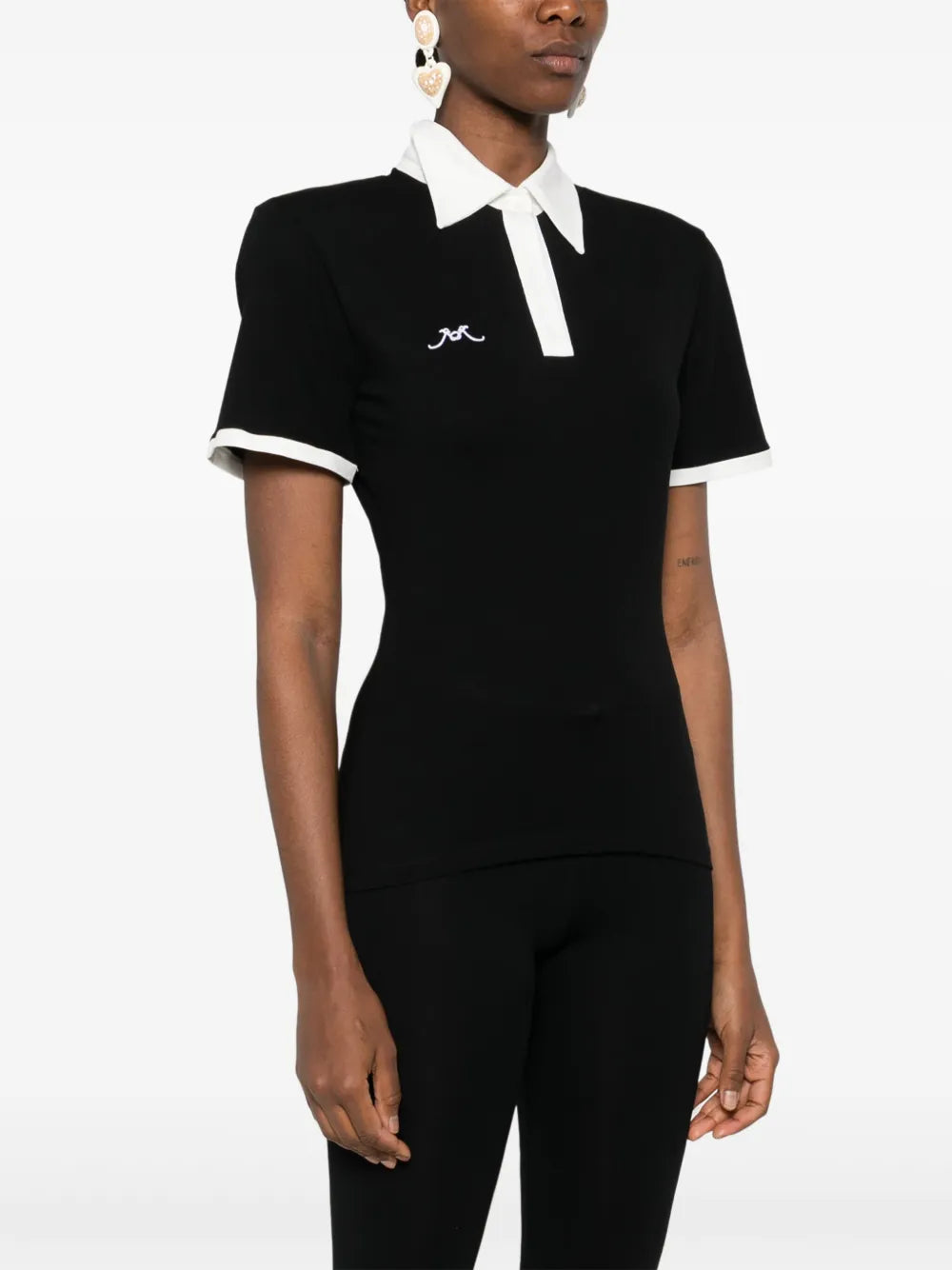 Embroidered-Logo Polo Top