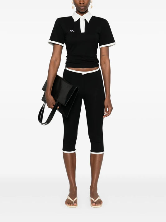 Embroidered-Logo Polo Top