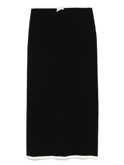 Floral-Appliqué Maxi Skirt