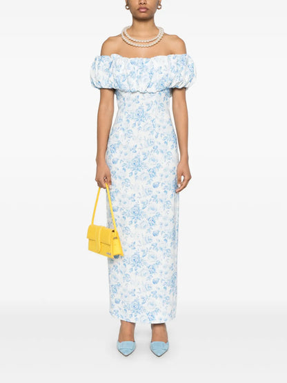 Rose-Print Maxi Dress