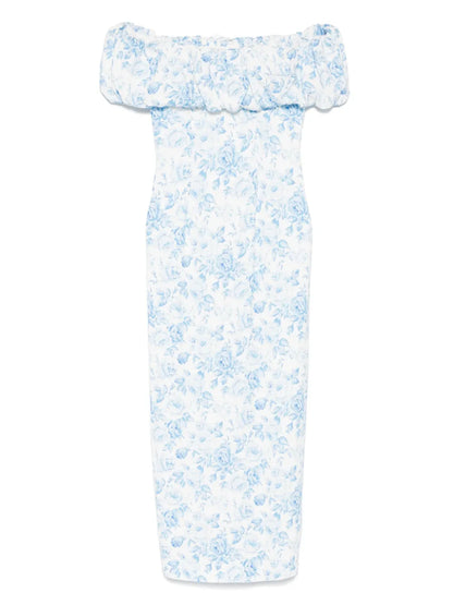 Rose-Print Maxi Dress