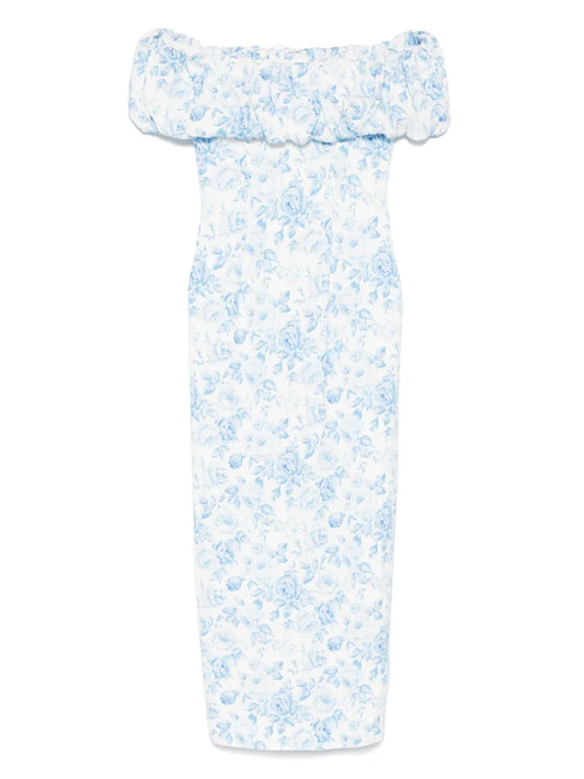Rose-Print Maxi Dress