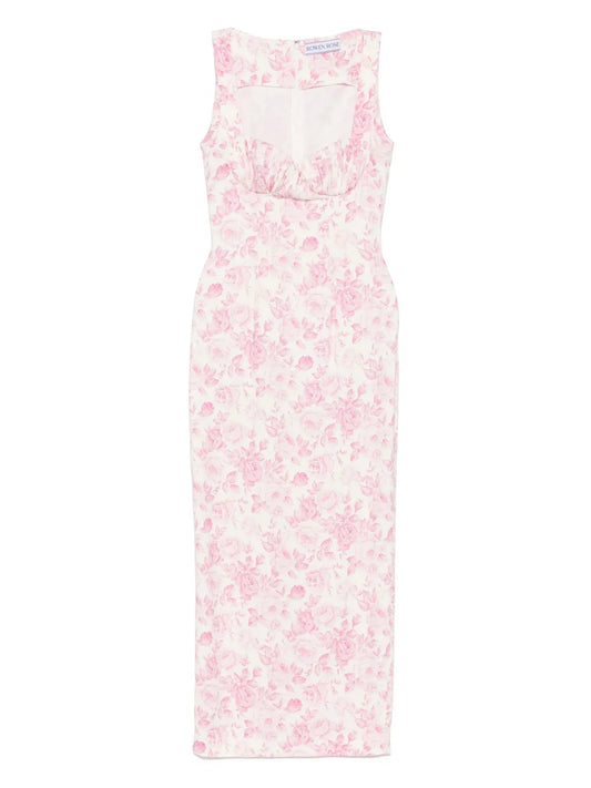 Rose-Print Maxi Dress