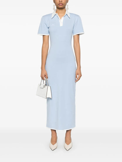 Embroidered-Logo Polo Dress