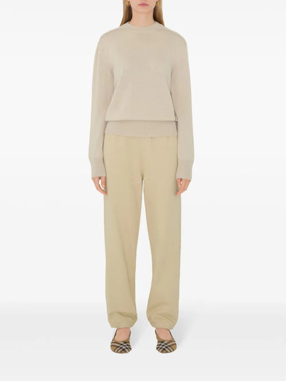 Check-Label Cotton Track Pants