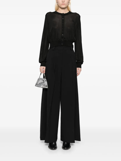 Embroidered Logo Cropped Cardigan