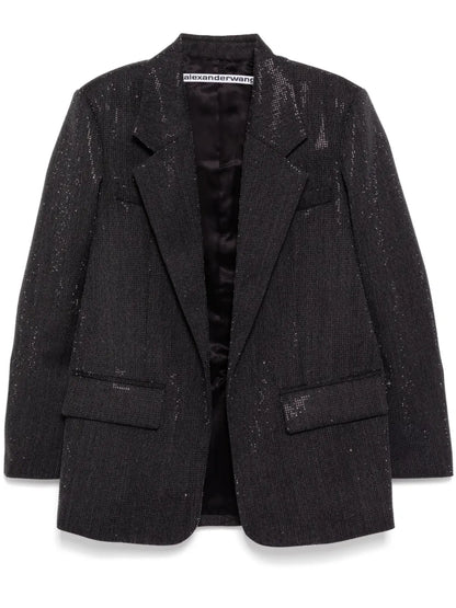 Clear Bead Hotfix Cropped Blazer