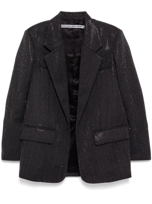 Clear Bead Hotfix Cropped Blazer