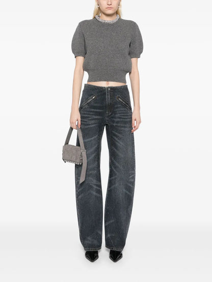 Rhinestone-Embellished Jeans